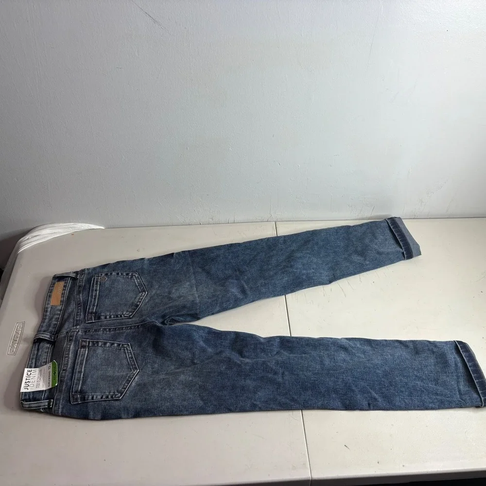 Justice Girls Jeans Size 12 Slim Blue Wash Distressed Slim Fit Pants NWT